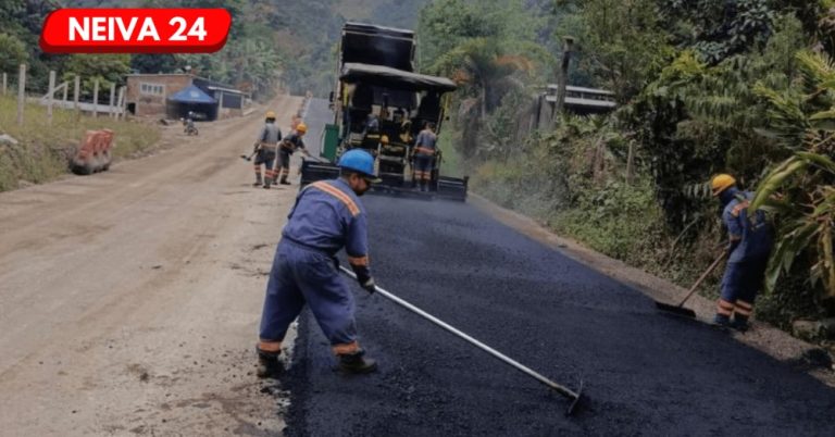Obras de vías para La Paz llega al departamento del Huila
