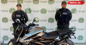 Policía recupera motocicleta robada en Neiva tras persecución en el norte de la ciudad