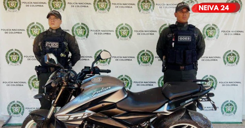 Policía recupera motocicleta robada en Neiva tras persecución en el norte de la ciudad